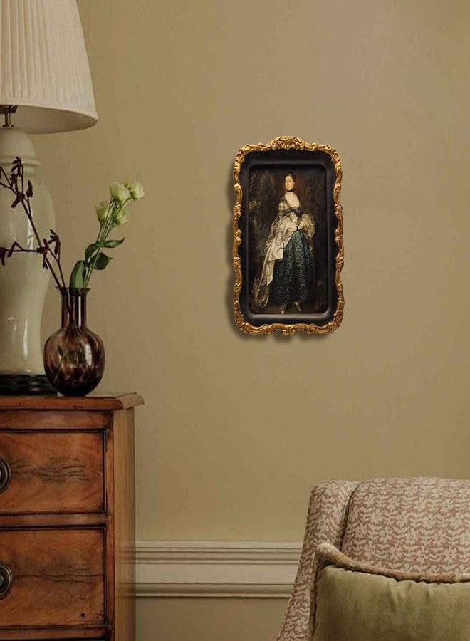 YULINK 5x7 Vintage Picture Frame, Antique Black and Gold Ornate Photo Frame, for Tabletop and Wall Display, Decorative Retro Home Decor, Old Fashioned Photo Gallery Art - Image 5